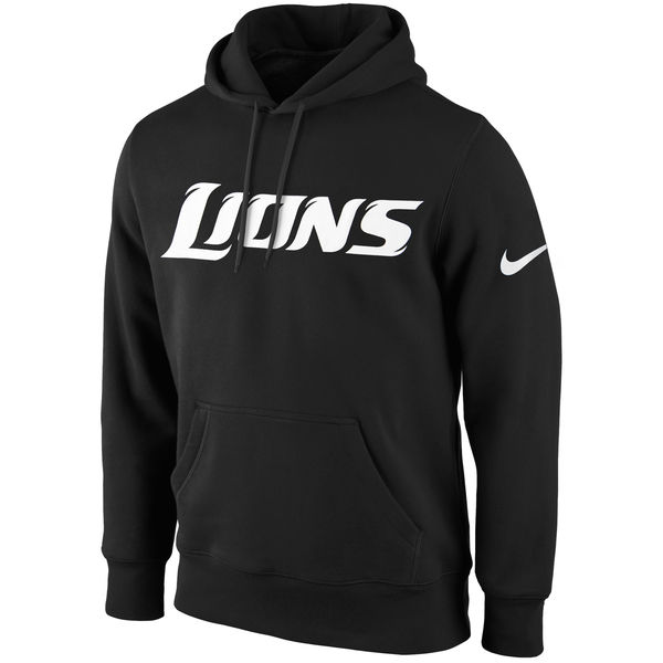 Men Detroit Lions Nike KO Wordmark Performance Hoodie Black